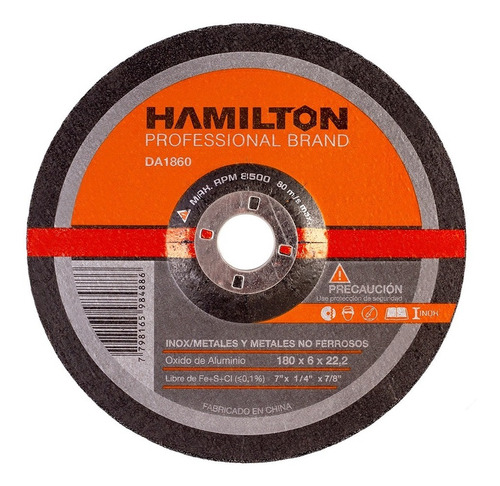 Disco Abrasivo De Desbaste Hamilton 180 X 6 Mm Da1860