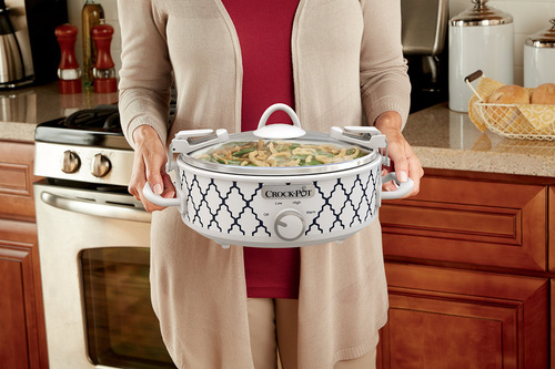 Olla Cacerola De Cocción Lenta 2.5 Qt Color Blanco Azul
