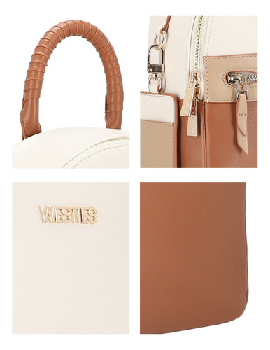 Mochila Para Mujer Westies Beige Multi Hbottuwe Color BEIGE/MULTI
