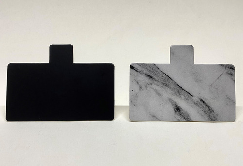 Imagen 7 de 10 de Base Rectangular Ppm Pestaña Negro Mármol 11x6cm (x100u) 197