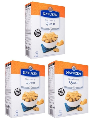 Bizcochitos De Queso Natuzen Sin Tacc Galletitas 180gr X 3