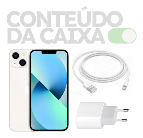 Apple Iphone 13 (128 Gb) Branco Envio Imediato Top + Nfe Branco (Novo com caixa aberta)