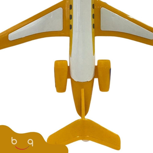 Aviao De Brinquedo Infantil Em Plastico Divertido Bs Toys Cor Amarelo