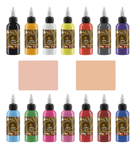 Yaami Juego De Tinta De Tatuaje - 14 Colores 1oz 1.0 Fl Oz/b