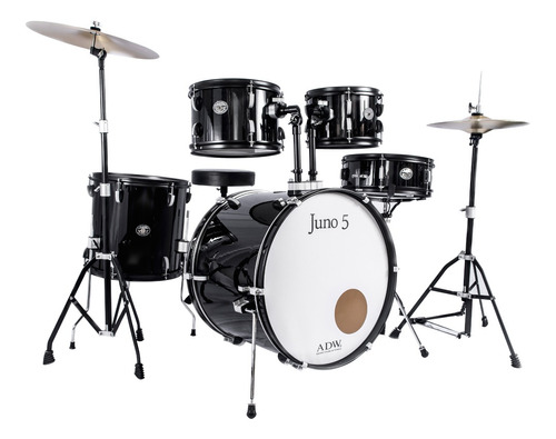 Bateria Adw Juno5bk Platillos Silla Negro 5pz