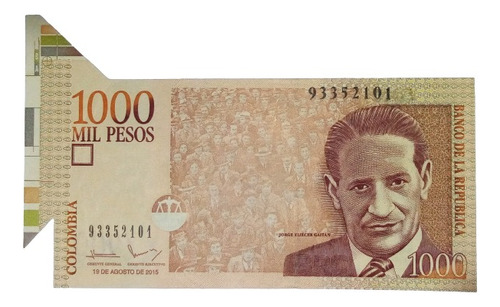 Billete 1000 Pesos 19/ago/2015 Colombia Unc Mariposa