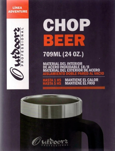 Imagen 3 de 5 de Jarro Chop Cervecero Termico 700cc Acero Inoxidable