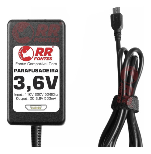Fonte Carregador 3,6v Para Parafusadeira Deko-dkcs36o1 Usb
