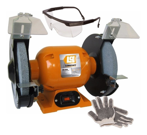 Amoladora Banco Lusqtoff Ab-550w 3/4hp 200mm + Kit Seguridad