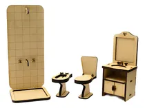 Comprar Muebles Muñecas Barbies Combo Baño - Fibro Fácil - Oferta!