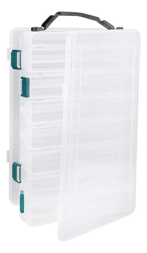 Caja Organizadora De Señuelos De Pesca Doble Tapa 27 X 18 Cm Transparente