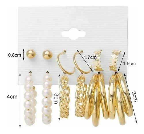 Ddmispo Aretes Set Arracadas Broquel Doradas Perla Para