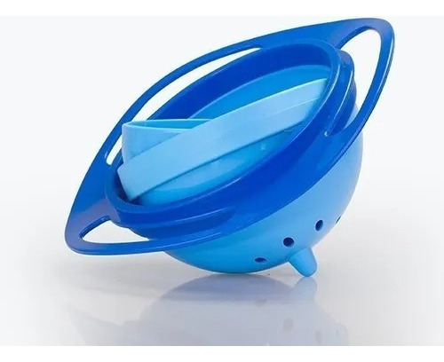 Prato Magico Giratorio 360 Baby Bowl Cor Azul Liso Personagem Azul