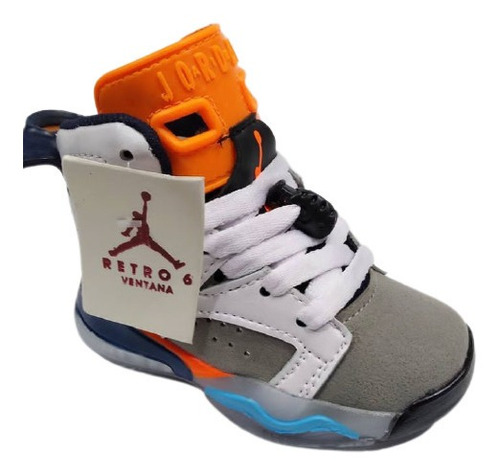 Botas Zapatos Jordan Ventana Retro 6 Niños Niñas Luces Zoom