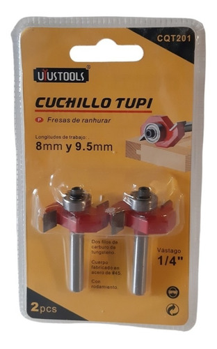Set 2 Fresas De Ranurar Madera Router Tupi Fresado Toolstore