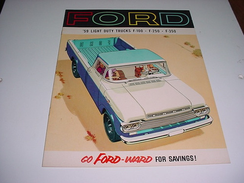 Folder Ford F100 F-100 Pickup Picape Furgao 59 1959 V8 F-350