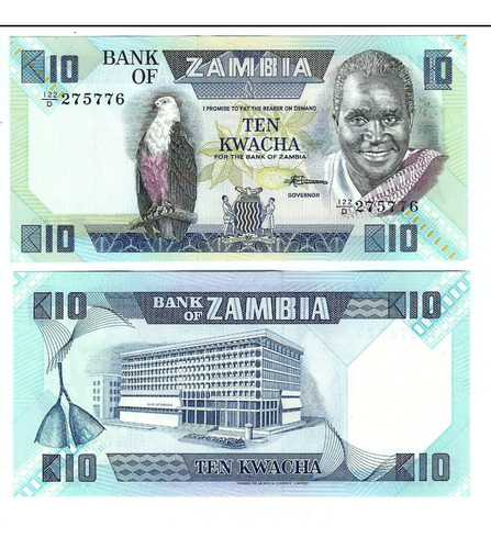 Zambia - Billete 10 Kwacha 1988 - Unc.