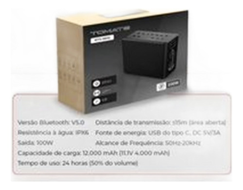 Caixa De Som Bluetooth Tomate 100w Potente Mts-8006 Portátil