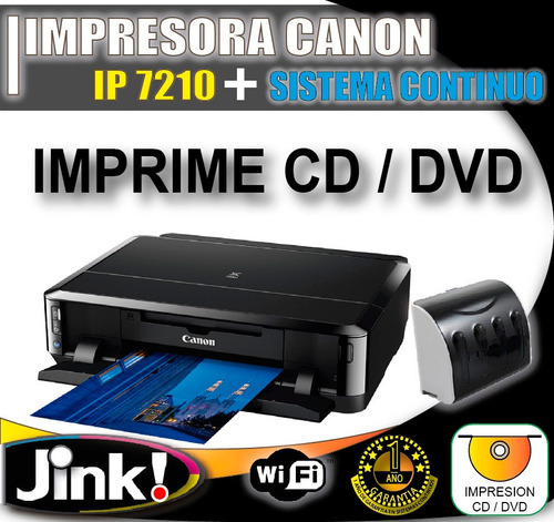 Impresora Canon Pixma Ip7210 Sistema Continuo Cd - Dvd Veloz