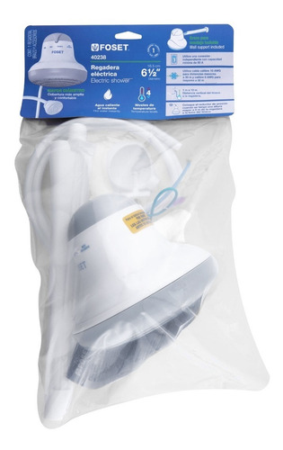 Regadera Eléctrica Con Brazo 4 Temp. Foset Regel-6g, Gris
