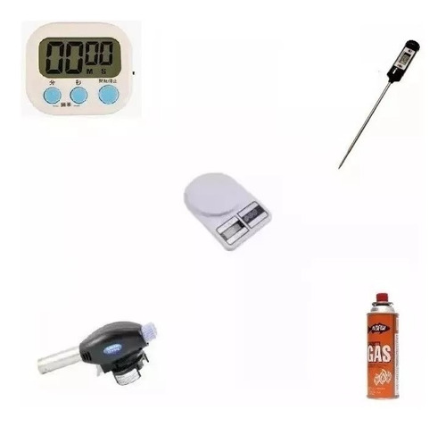 Combo Balanza Digital + Termometro Digital + Soplete + Timer Cocina