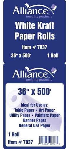 Rollo De Papel Kraft Blanco 11 X 152 Metros Para Manualidade