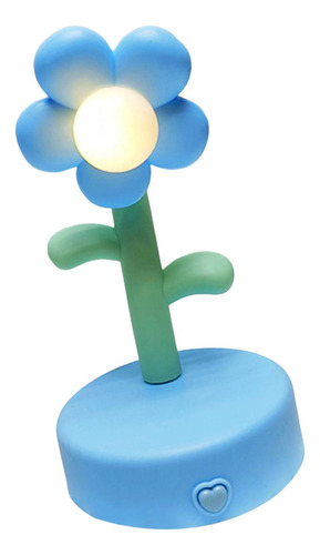 5 Linda Lámpara De Mesa De Flores Luz De Noche Azul Azul