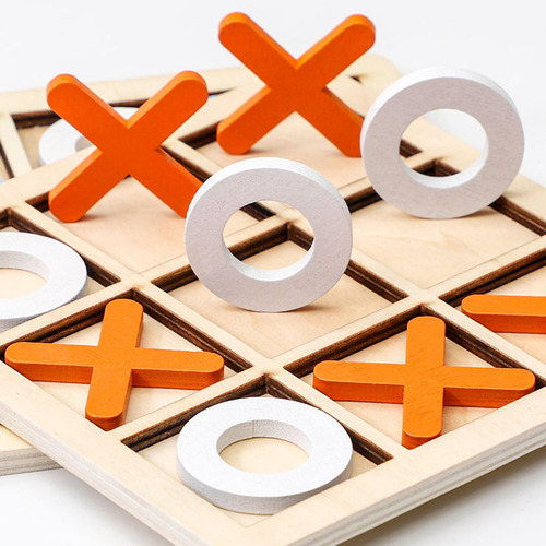 2 Juego De Mesa De Madera Tic Tac Toe, Juegos De Mesa De