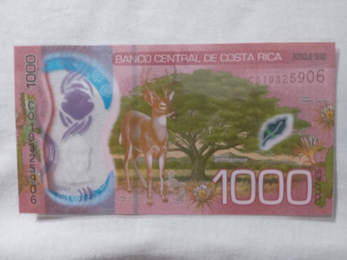 Billete De Costa Rica 1000 Colones  En Polímero