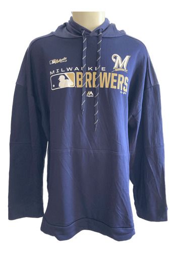 Sudadera Hoodie Milwaukee Brewers Béisbol Majestic Mlb 4xl