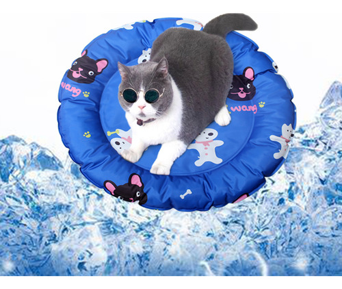 Tapete Perros Y Gatos Refrescante 51*33 Calor Playa Fresco Azul