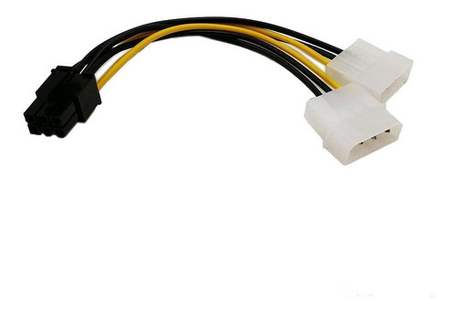 Adaptador / Cabo Vga Pci-express 6 Pinos / 2 Molex Fonte 005