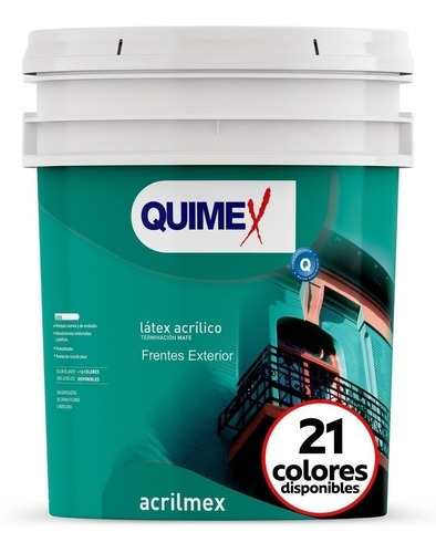 Sup Latex Acrílico Exterior Acrilmex 20 Lit Quimex Prote E Acabado Mate Color Gris cemento