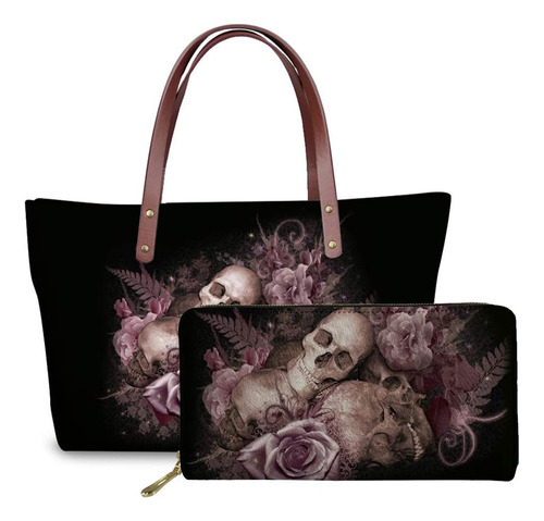 Jeocody Día De Los Muertos Mexicano Flor Rosa Calavera Bolso