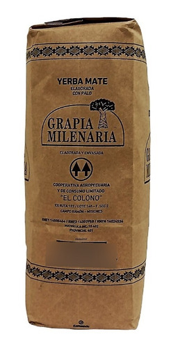 Yerba Grapia Milenaria Cooperativa El Colono 1kg