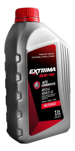 Imagen 1 de 2 de Lubricante Diesel Extrima Liviano-pesados 15w40 1lt