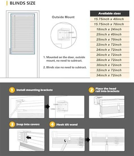 Lazblinds 1 Vinilo Mini Persianas Para Puertas, Persianas De
