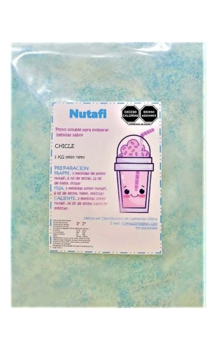 Base Para Preparar Frappé, Nutafi, Sabor Chicle De 1kg