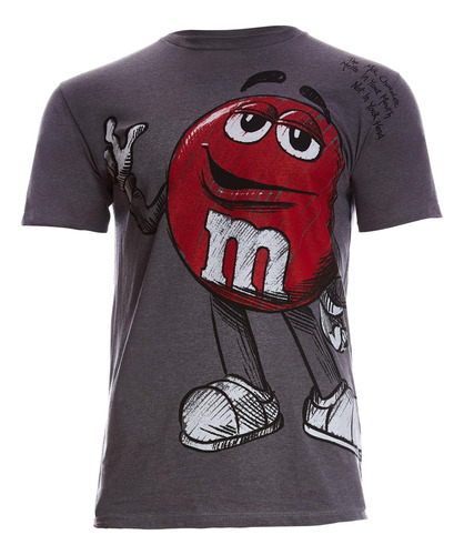 M&ms Camiseta Casual Con Personaje Rojo Para Hombre, Gris Ja