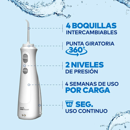 Irrigador Bucal Waterpik Pearl Inalámbrico Wf-13e Blanco