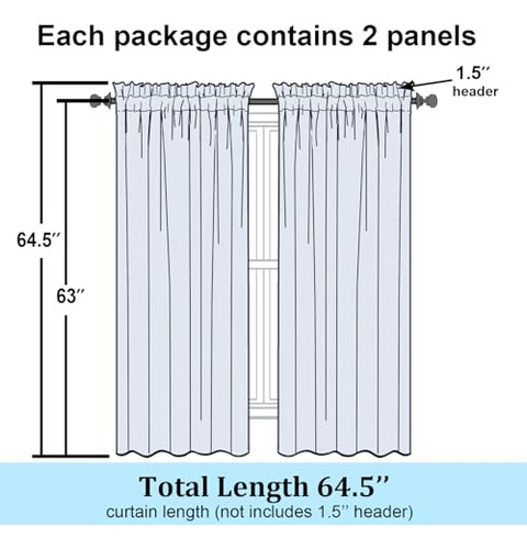 Cortinas Semitraslúcidas Rubor 42x63 Modernas Para Dormitori