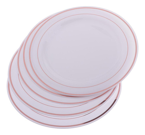 Plato De Plástico Desechable Oro Rosa