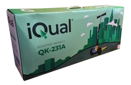 Imagen 5 de 5 de Monopatin Infantil Iqual Qk-231a Musica Led Plegable Oficial