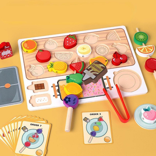 Juego De Juguetes De Cocina De Madera Con Forma De