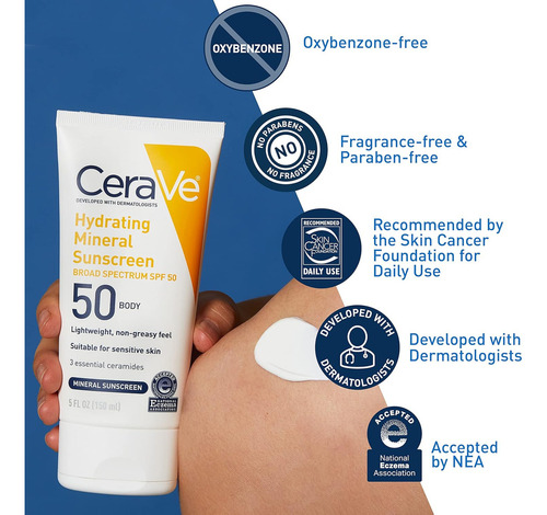 Cerave Protector Solar Corporal 100% Mineral Spf 50, Con Óxi