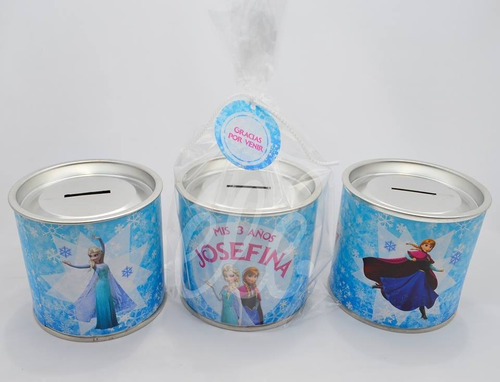 Souvenir Alcancía Lata Personalizada Tapa Desmon 20u+bolsita