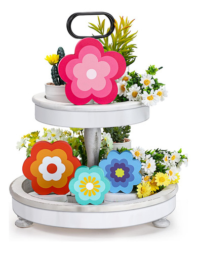 4 Letrero Flor Para Decoracion Madera Diseño Floral Verano