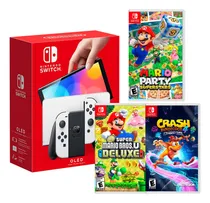 Comprar Consola Switch Oled Blanco+mario Superstar+mario Bros+crash