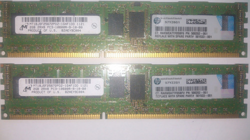 Imagem 2 de 4 de Memória 2gb P/servidor 2rx8 Pc3-10600r-9-10-bo