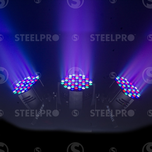 Imagen 5 de 7 de Cañón Led 54 Led X 1.5watts, Rgbw A Dmx Steelpro Metal 541.5